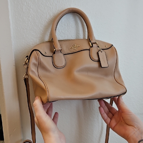 Coach Beige Leather Satchel - Picture 1 of 2
